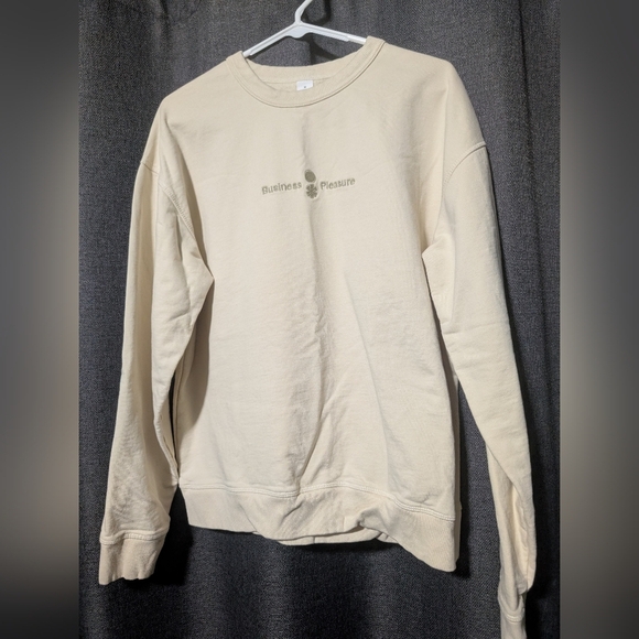 Kotn Business Pleasure Cream Unisex Crewneck Sweatshirt Size Medium - Picture 1 of 3